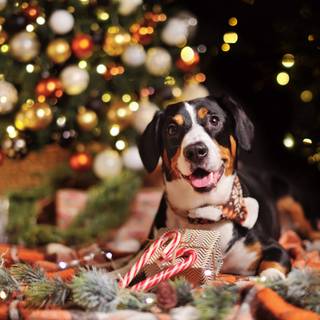 Holiday dogs wallpaper