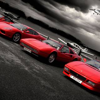 Black and red cars wallpaper