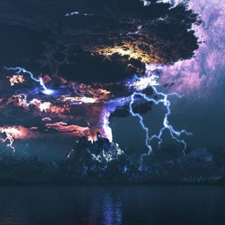 Volcanic lightning wallpaper