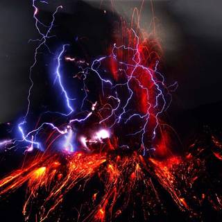 Volcanic lightning wallpaper