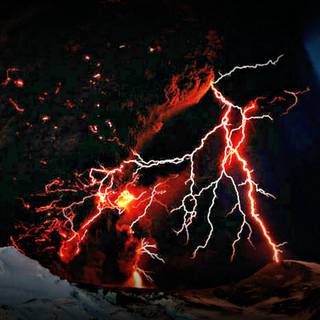 Volcanic lightning wallpaper