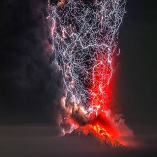 Volcanic lightning wallpaper