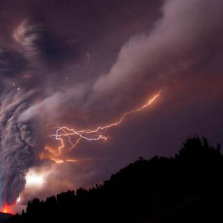 Volcanic lightning wallpaper