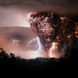 Volcanic lightning wallpaper