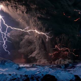 Volcanic lightning wallpaper