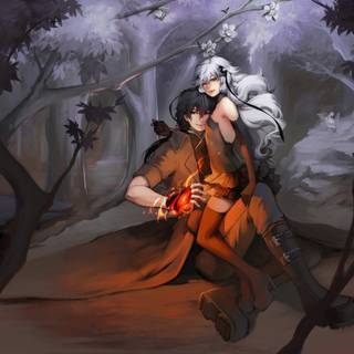 Young anime couples wallpaper