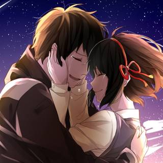 Young anime couples wallpaper