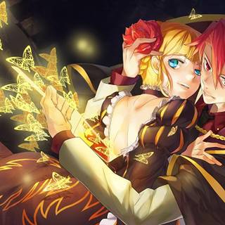 Young anime couples wallpaper