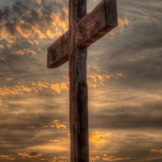 Wooden cross wallpaper