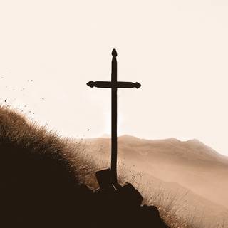 Wooden cross wallpaper
