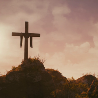 Wooden cross wallpaper