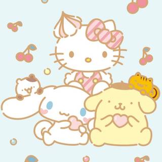 Hello Kitty and her friends wallpaper