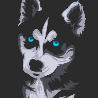 Cute Husky drawing wallpaper