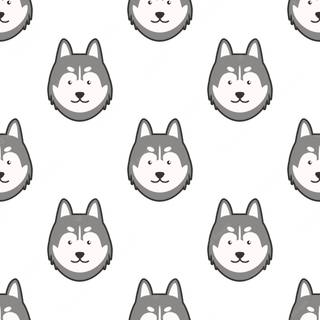 Cute Husky drawing wallpaper