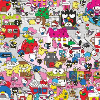Hello Kitty and her friends wallpaper