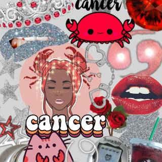 Pink Cancer horoscope wallpaper