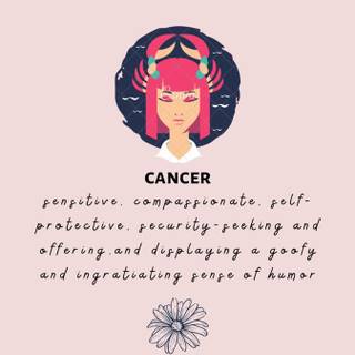 Pink Cancer horoscope wallpaper