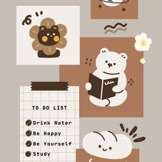 Kawaii light brown wallpaper