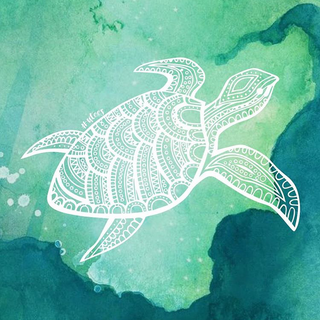 Teal turtles wallpaper