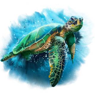Teal turtles wallpaper