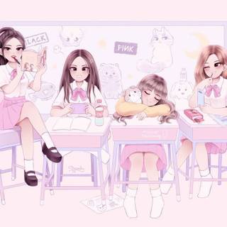 Black and pink anime wallpaper