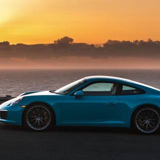 Miami blue Porsche wallpaper