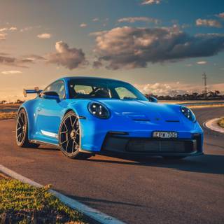 Miami blue Porsche wallpaper