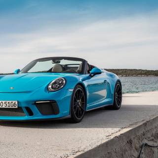 Miami blue Porsche wallpaper