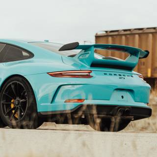 Miami blue Porsche wallpaper