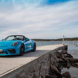 Miami blue Porsche wallpaper