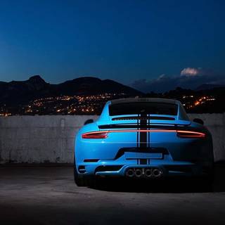 Miami blue Porsche wallpaper