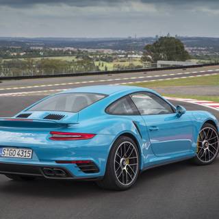 Miami blue Porsche wallpaper