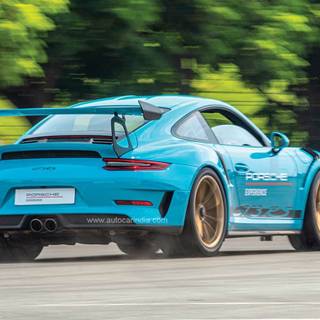 Miami blue Porsche wallpaper