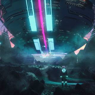 Purple and cyan wallpaper