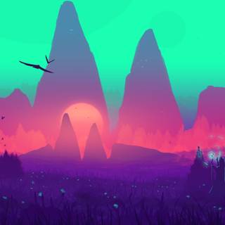 Purple and cyan wallpaper