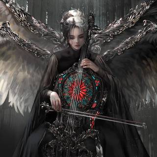 Half angel wallpaper