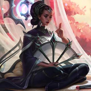 Anime girl meditation desktop wallpaper