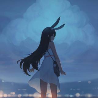 Anime girl meditation desktop wallpaper