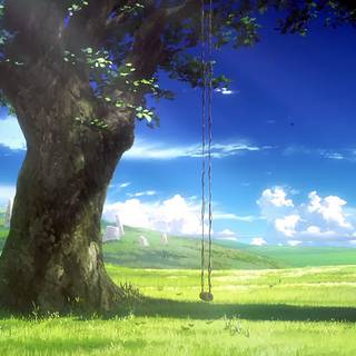 Blue anime nature wallpaper