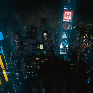Cyberpunk city retro wallpaper