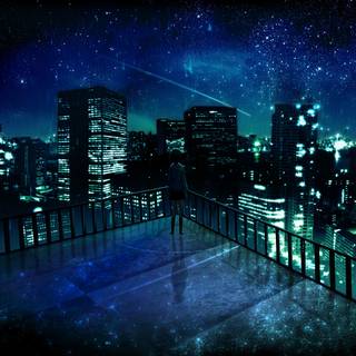 Blue anime nature wallpaper