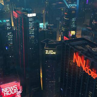 Retro city dark wallpaper