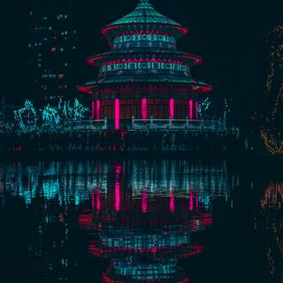 Retro city dark wallpaper