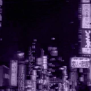 Retro city dark wallpaper