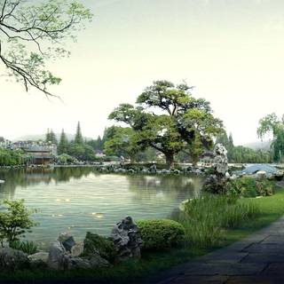 Japan green wallpaper