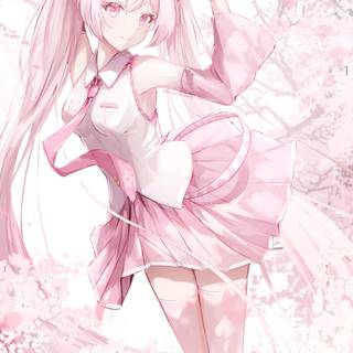 Sakura Hatsune Miku wallpaper