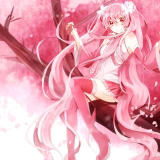 Sakura Hatsune Miku wallpaper