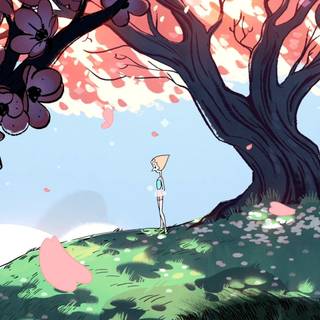 Aesthetic cartoon PC wallpaper