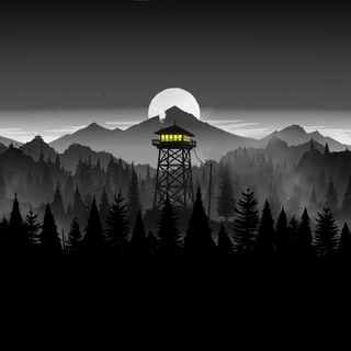 Black and white firewatch tower wallpaper