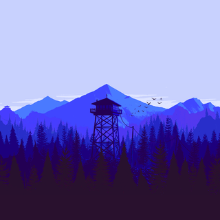 Forest tower wallpaper